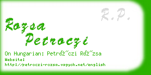 rozsa petroczi business card